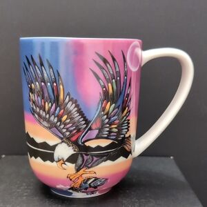 Oscardo Colorful Indigenous Coffee Mug with Beautiful Eagle/Fish Design.
